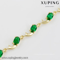 74941 venta caliente nueva señora elegante joyería 14k color oro cobre verde y blanco pulsera CZ